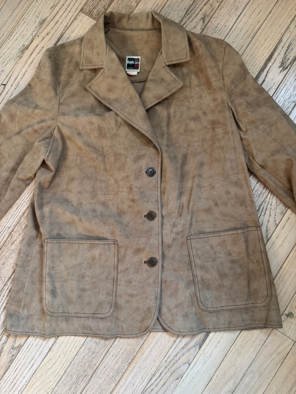 VINTAGE 70s Ample Jacs California Brushed Suede Style Cotton Jacket Groovy Retro - Picture 1 of 11